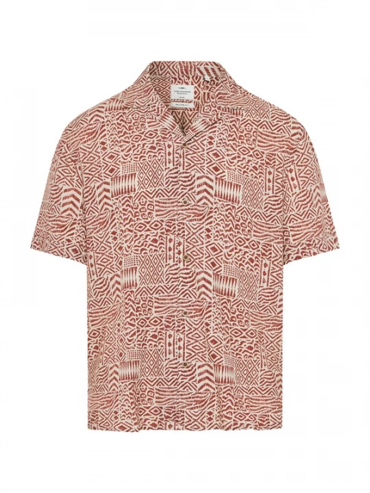 Foto van product Funky Buddha Overhemd lichtbeige / roestbruin