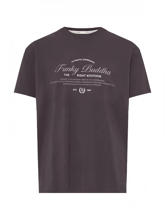 Foto van product Funky Buddha Shirt antraciet / lichtgrijs