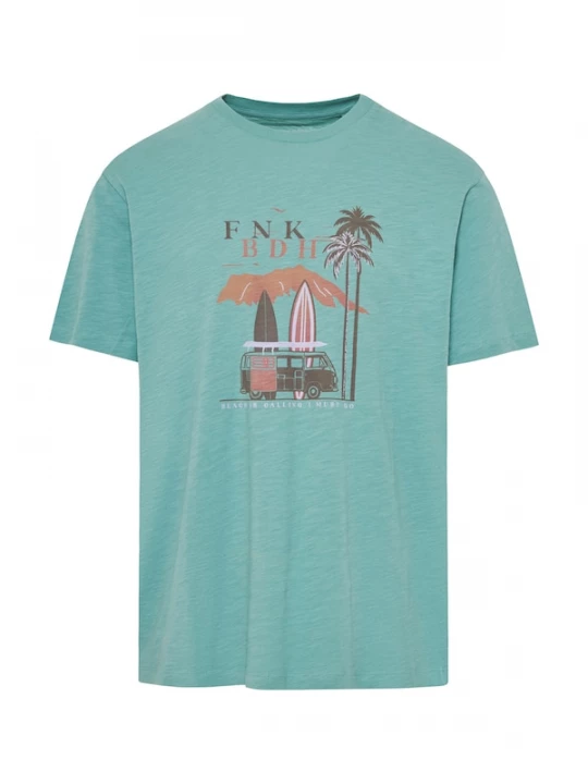 Foto van product Funky Buddha Shirt aqua / bruin / abrikoos