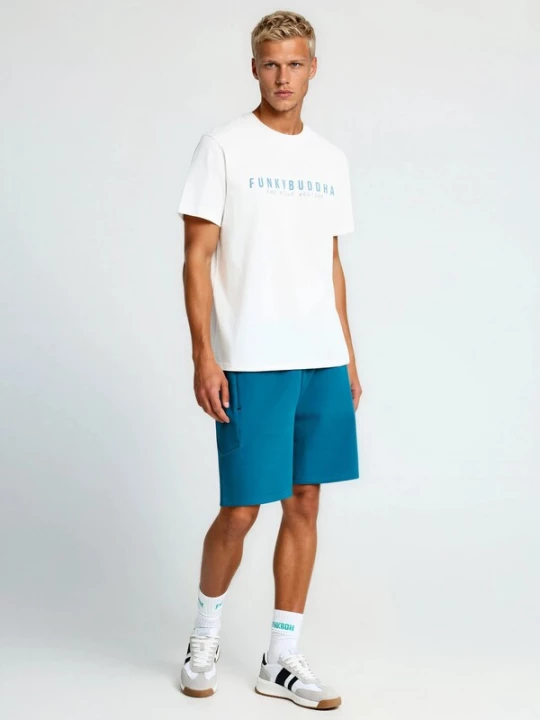 Foto van product Funky Buddha Shirt azuur / wit