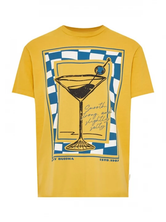 Foto van product Funky Buddha Shirt navy / geel / zwart / wit