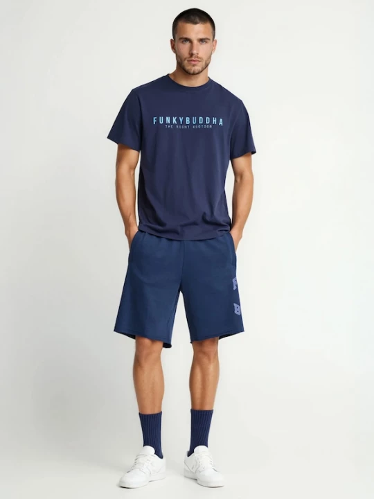 Foto van product Funky Buddha Shirt navy / lichtblauw