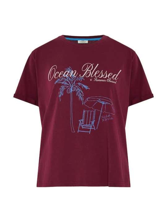 Foto van product Funky Buddha Shirt taupe / royal blue / koningsblauw / wijnrood