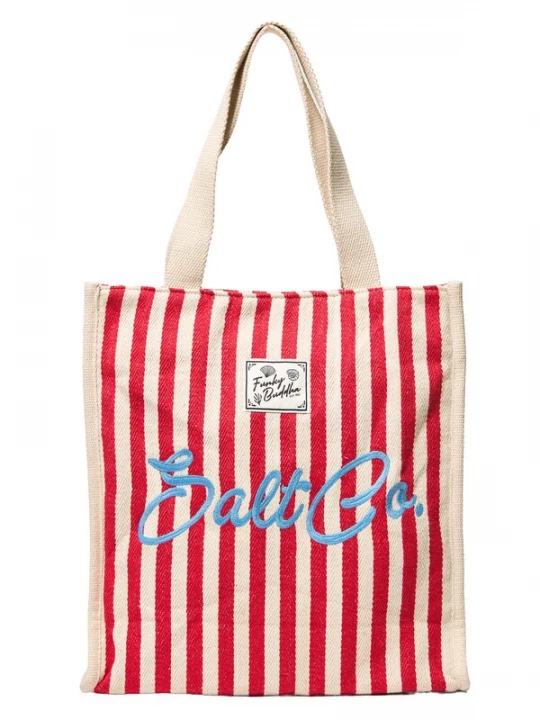 Foto van product Funky Buddha Shopper nude / lichtblauw / bloedrood