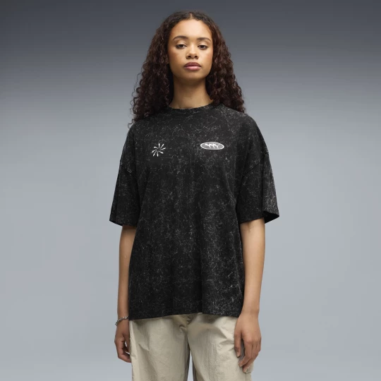 Foto van product FUTURE.PUMA.ARCHIVE gewassen oversized T-shirt met print voor Dames, Zwart