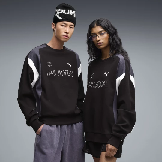 Foto van product FUTURE.PUMA.ARCHIVE relaxt uniseks motor-sweatshirt met ronde hals, Zwart