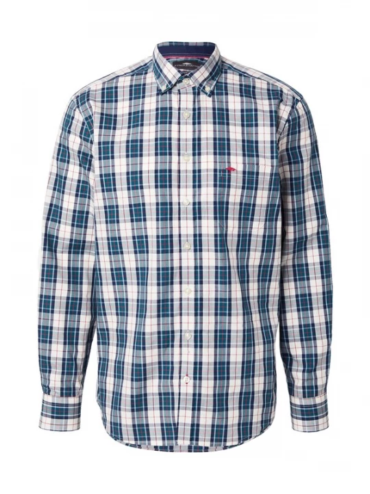 Foto van product FYNCH-HATTON Overhemd enziaan / donkerblauw / rood / wit