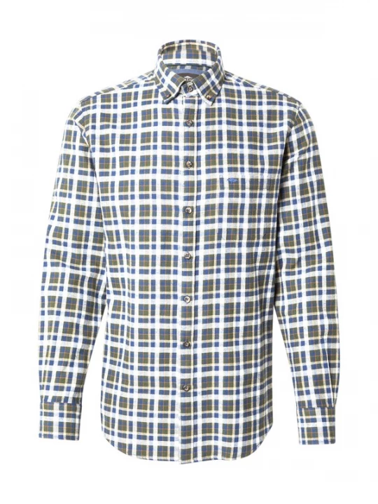 Foto van product FYNCH-HATTON Overhemd navy / donkergroen / wit