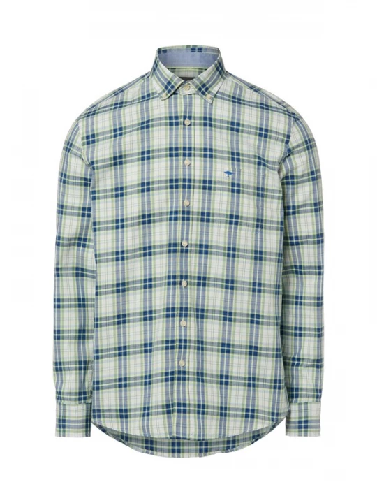 Foto van product FYNCH-HATTON Overhemd navy / lichtblauw / groen / wit