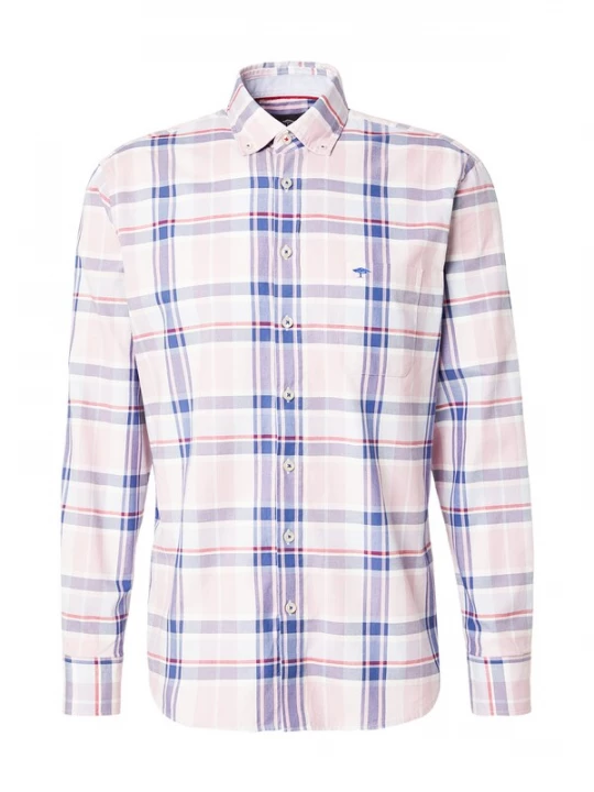 Foto van product FYNCH-HATTON Overhemd navy / lichtroze / wit