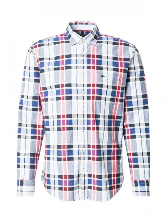 Foto van product FYNCH-HATTON Overhemd navy / rood / wit
