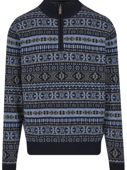 Foto van product FYNCH-HATTON Trui navy / saffier / grijs