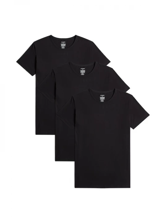 Foto van product G-STAR Onderhemd 'T-Shirt Crew 3-Pack' zwart