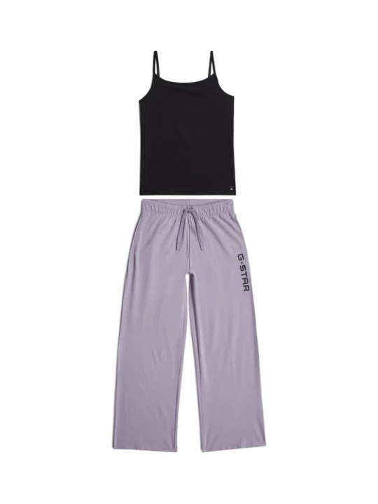 Foto van product G-STAR Pyjama 'Cami and Wide Leg Pant Pyjamas Set' lichtlila / zwart