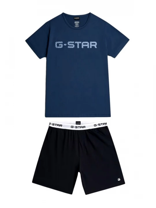 Foto van product G-STAR Pyjama kort donkerblauw / zwart / wit