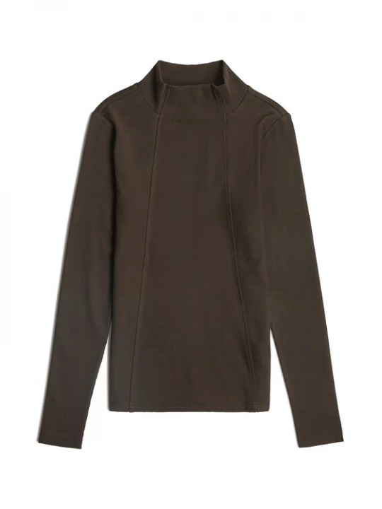 Foto van product G-STAR Shirt 'A Line Slim Rib Mock' bruin