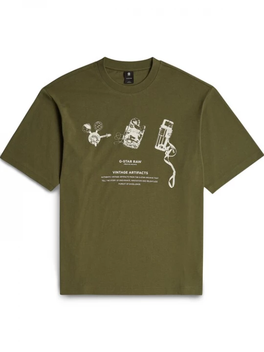 Foto van product G-STAR Shirt 'Archive' olijfgroen / wit