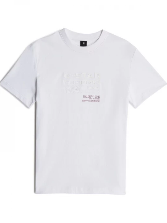 Foto van product G-STAR Shirt 'Originals T-Shirt' donkerrood / wit