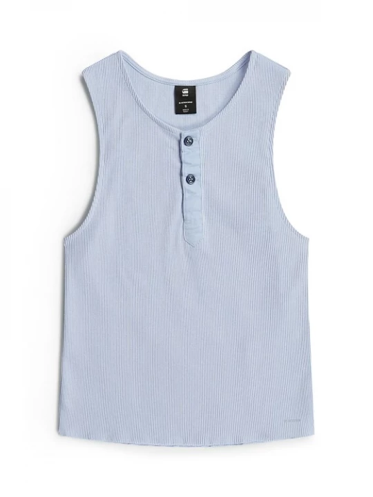 Foto van product G-STAR Top 'Slim Henley Tank T-Shirt' lichtblauw