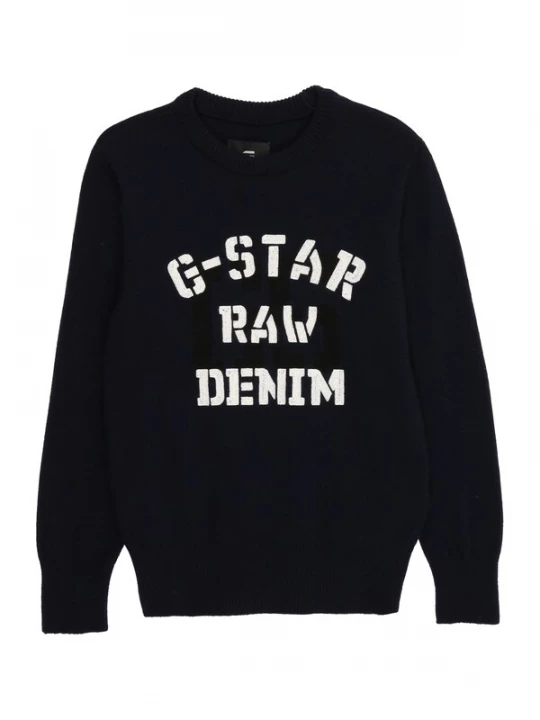 Foto van product G-STAR Trui 'HOCKNEY' nachtblauw / wit