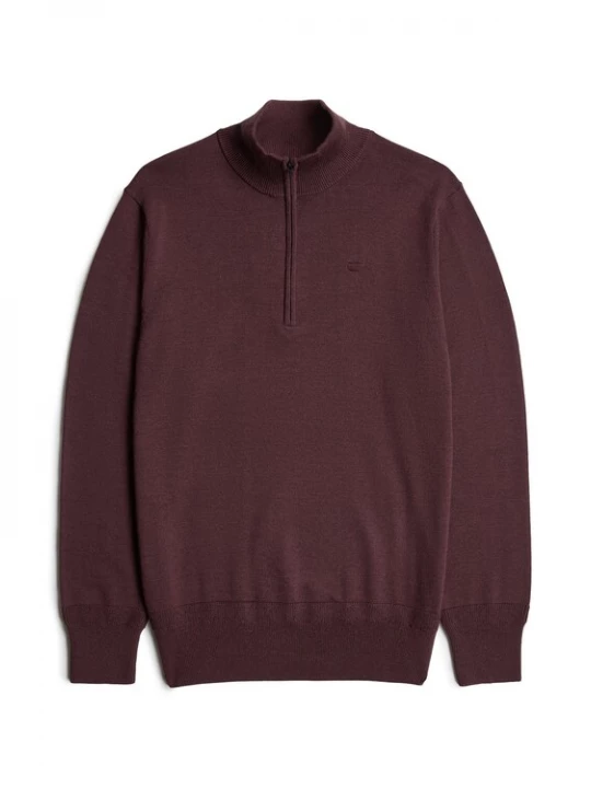 Foto van product G-STAR Trui 'Premium Core Half Zip Knit' bourgogne