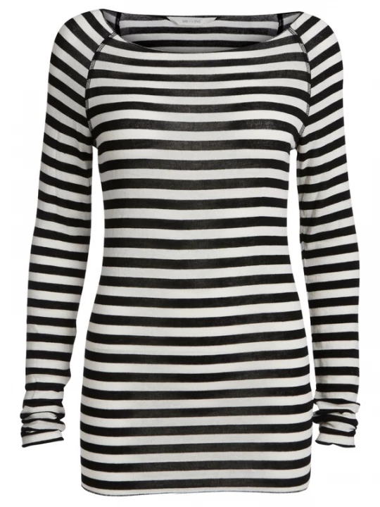 Foto van product Gai+Lisva Shirt 'Amalie Stripe' zwart / offwhite