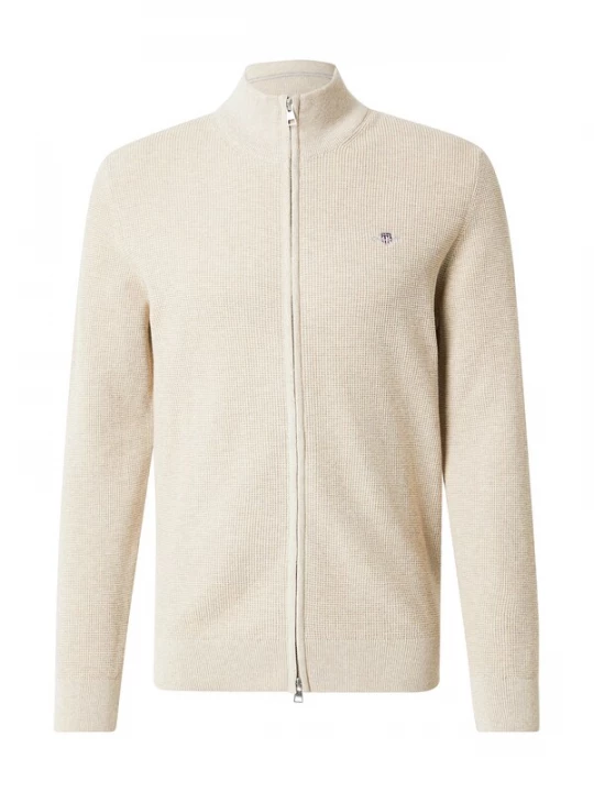 Foto van product GANT Gebreid vest beige gemêleerd