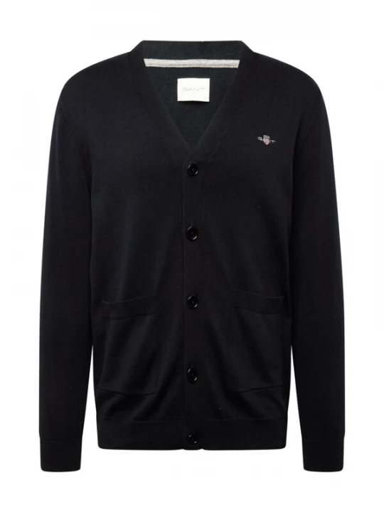 Foto van product GANT Gebreid vest 'Classic' donkerblauw / zilvergrijs / rood / zwart