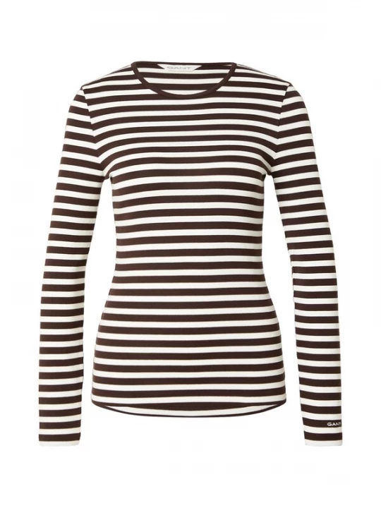 Foto van product GANT Shirt donkerbruin / wit