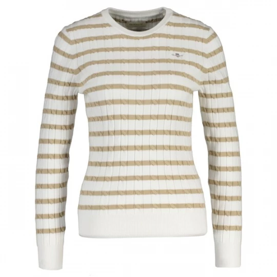 Foto van product GANT Trui donkerbeige / wit