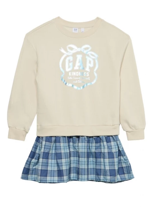 Foto van product GAP Jurk lichtbeige / blauw / pastelblauw / lichtblauw