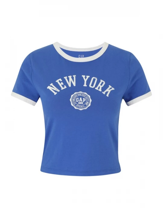Foto van product Gap Petite Shirt 'NY' royal blue / koningsblauw / wit