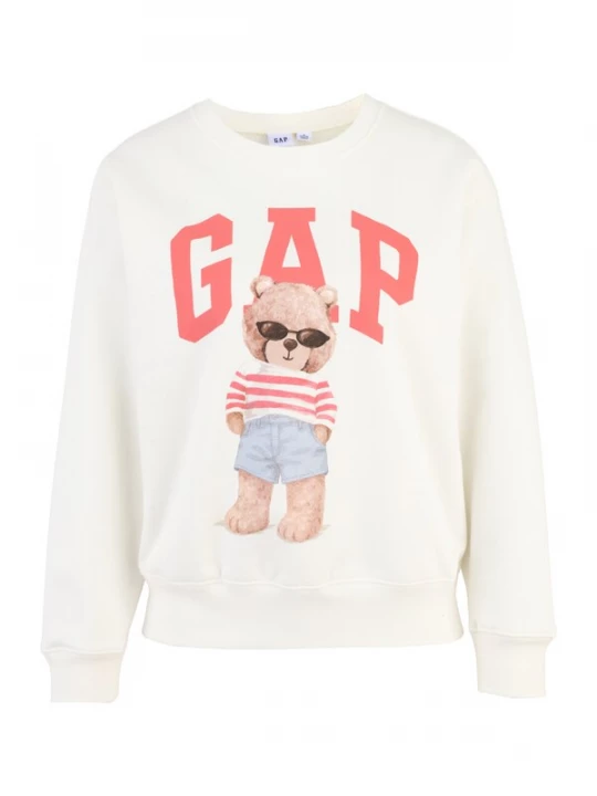 Foto van product Gap Petite Sweatshirt 'HERITAGE' beige / smoky blue / rood / wit
