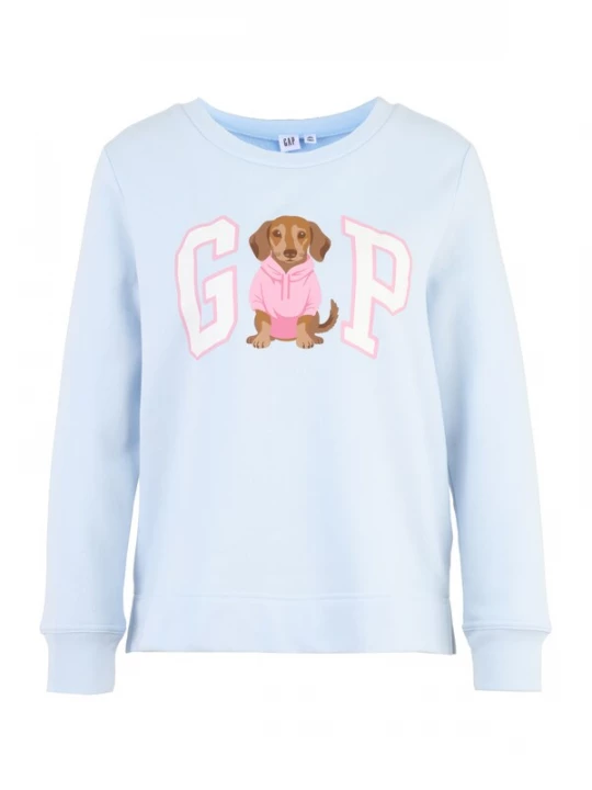 Foto van product Gap Petite Sweatshirt lichtblauw / bruin / wit