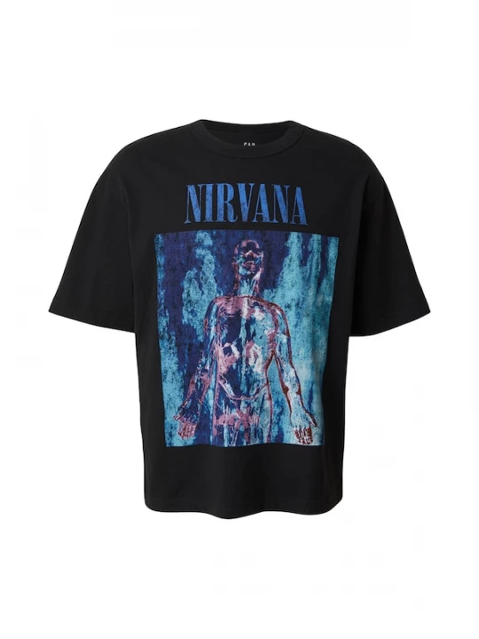 Foto van product GAP Shirt 'NIRVANA' turquoise / donkerblauw / oudroze / zwart