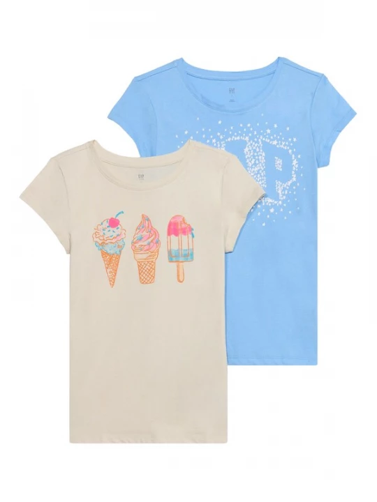 Foto van product GAP Shirt taupe / azuur / oranje / wit