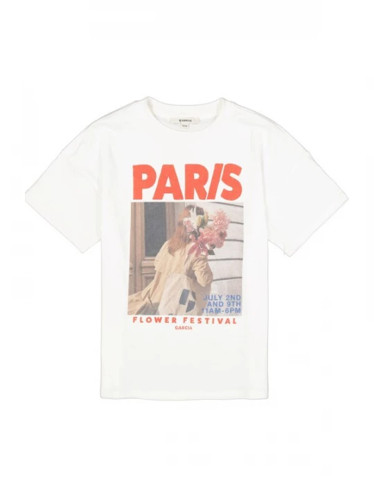 Foto van product GARCIA Shirt lichtbruin / knalrood / wit