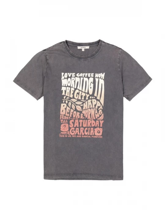 Foto van product GARCIA Shirt lichtgeel / antraciet / oranje / pasteloranje