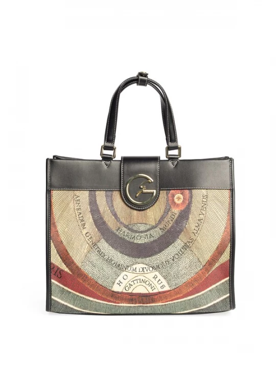 Foto van product Gattinoni Handtas beige / roestbruin / robijnrood / zwart
