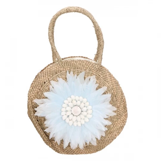 Foto van product Gave Lux Handtas donkerbeige / lichtblauw / wit