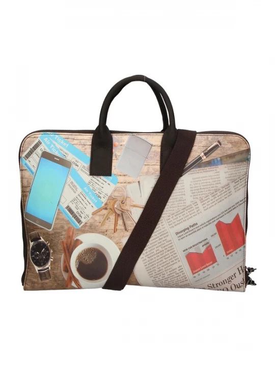 Foto van product Gave Lux Handtas donkerbruin / gemengde kleuren