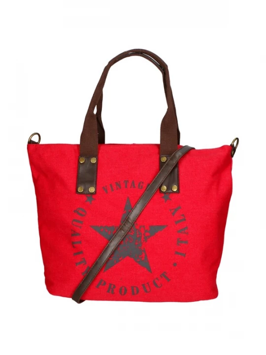 Foto van product Gave Lux Handtas navy / donkerbruin / rood
