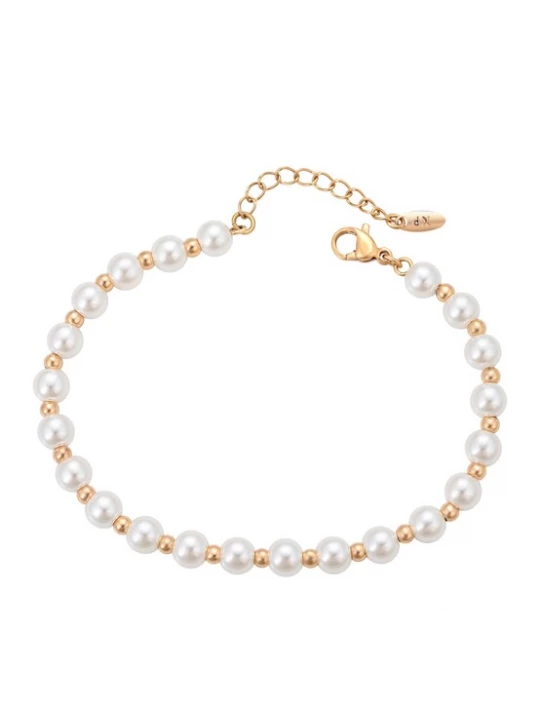 Foto van product faina Armband rose-goud / parelwit