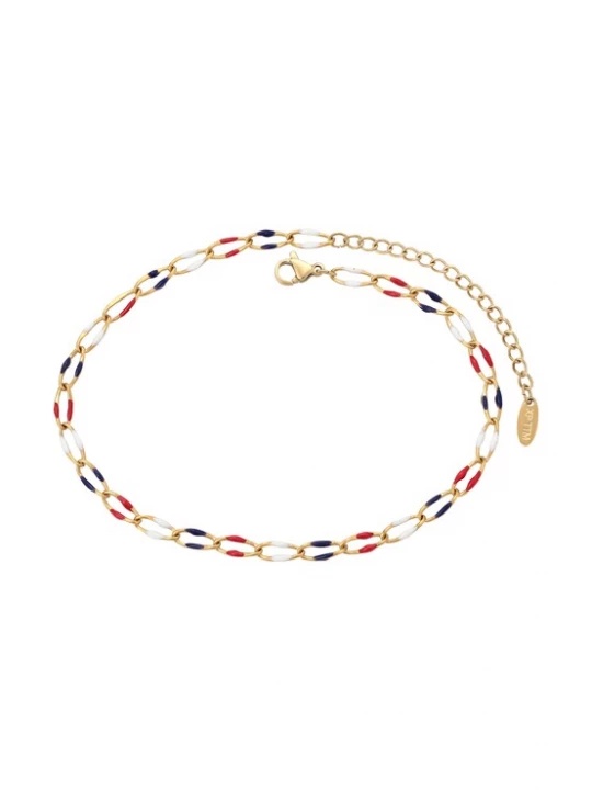 Foto van product faina Armband donkerblauw / goud / rood / wit