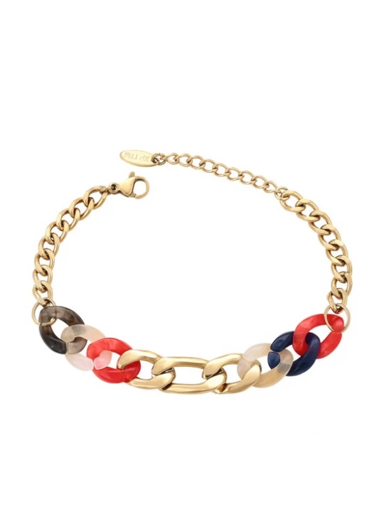 Foto van product faina Armband navy / goud / rood