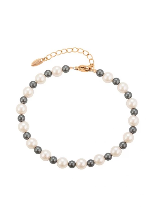 Foto van product faina Armband rose-goud / antraciet / wit