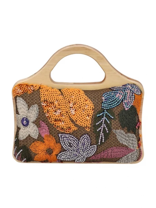 Foto van product Gaya Clutch blauw / bruin / olijfgroen / oranje
