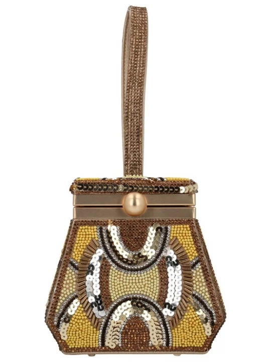 Foto van product Gaya Clutch curry / pasteelgeel / goud / zilver