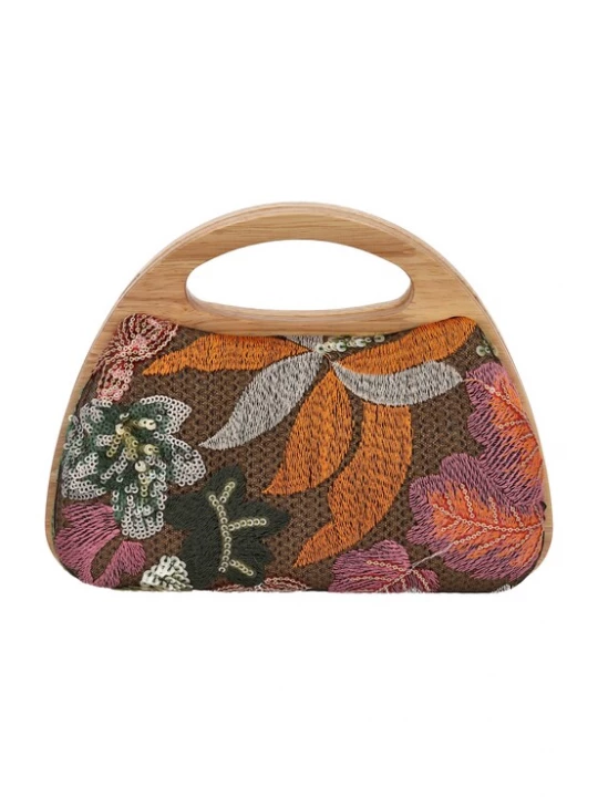 Foto van product Gaya Handtas bruin / lila / oranje / wit