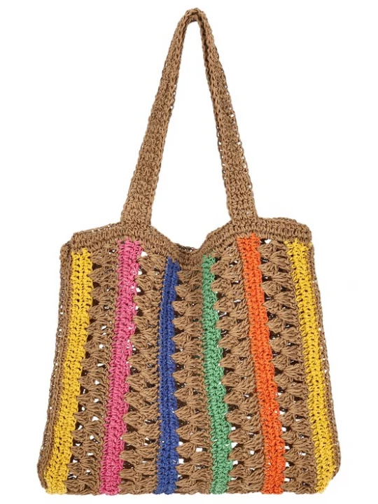 Foto van product Gaya Handtas camel / navy / donkergeel / fuchsia